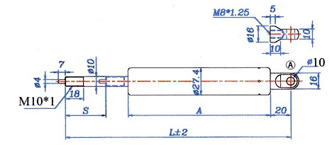 Газлифт управляемый мебельный 192мм 1