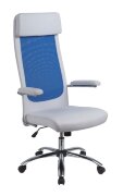Кресло EChair-507 TPU net к/з белый, сетка, хром